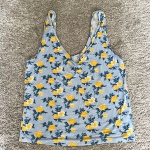 American Eagle white and yellow flower soft & sexy tank top - XL